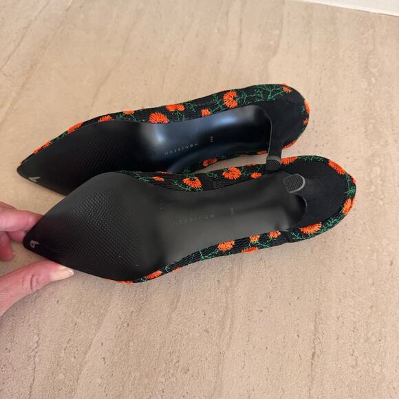 Fall Floral Print Mesh / Fabric Pumps Heels Size 8.5 - Picture 7 of 10